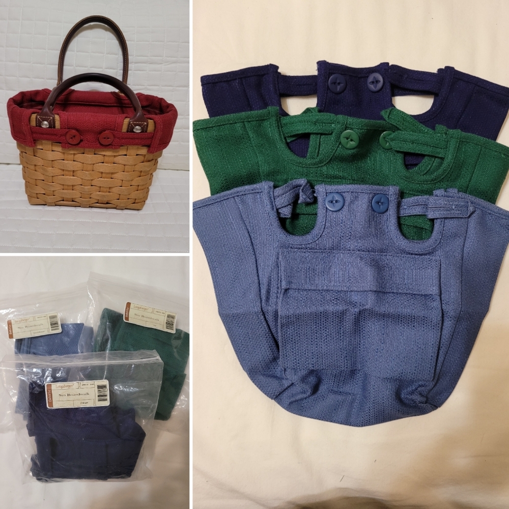 Longaberger 2003 Small Boardwalk Basket Purse With 4 Liners, GUC